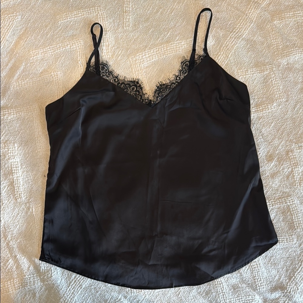 Dynamite Black Lace Trim Cami Top